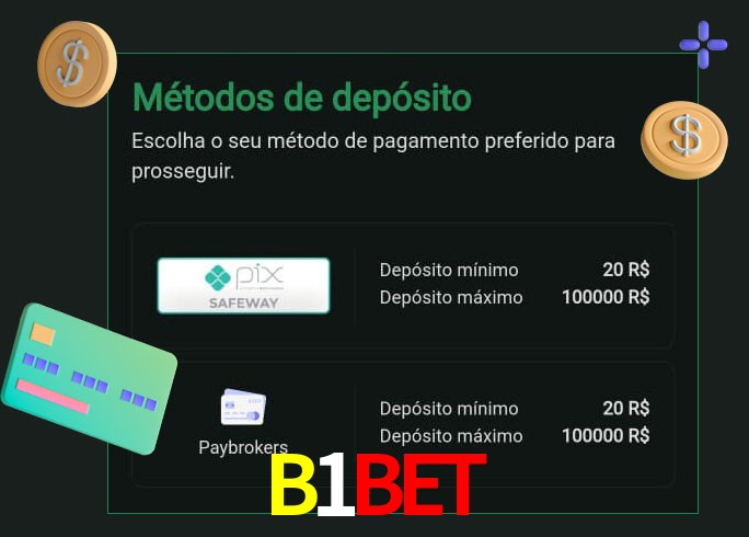 O cassino B1Bet oferece uma grande variedade de métodos de pagamento